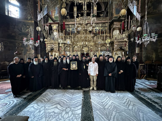 Mel Gibson at the Hilandar Monastery on the feast of Vidovdan
