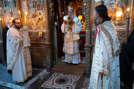 His Grace Bishop Aleksej of Hvosno served Divine Hierarchical Liturgy at the Hilandar Monastery